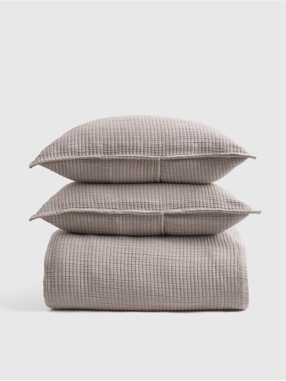 Quince Organic Ribbed Cotton Coverlet Set - Light Gray Full/Queen $129.90